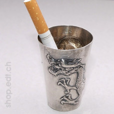 Sterling silver goblet with dragon for cigarettes, 1930s