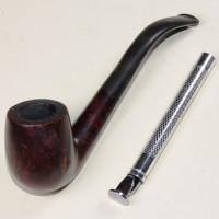 Pipe courbée en bruyère, utilisée et culottée, années 60, en parfait état