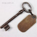 Ancient iron key with bronze plaque of the 19th century
