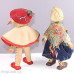 Duo of wooden and fabric dolls, 1960s, in very good shape !
