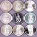 Lot of 87 Swiss coins of 2 francs in silver, years 1955 to 1967