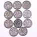 Lot of 11 Swiss coins of ½ franc (50 cts) in silver, years 1920 to 1929