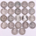 Lot of 22 Swiss coins of ½ franc (50 cts) in silver, years 1934 to 1945