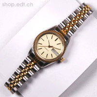 Montre-bracelet dame ou enfant bicolore, années 1980, NEUVE!