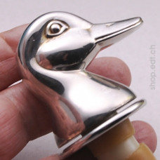 Plated silver duck's head bottle stopper