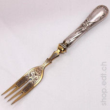 Silver and vermeil mignardise fork, 19th century