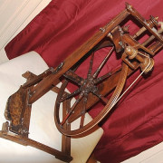 Wooden spinning wheel, late 19th century