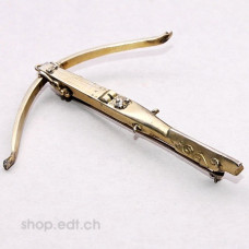Silvered crossbow pin, early 20th c.