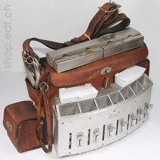 Genuine leather bag with SYRO money changer for bus ticket collector of the 1950s - 1960s